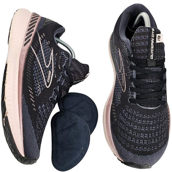 Brooks Glycerin GTS 19 Black Metallic Ombre Womens 12 Medium B Running Shoes - Picture 1 of 8